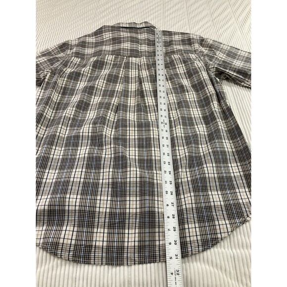 Vintage Chaps Ralph Lauren Men’s M Brown Plaid Button Up Shirt Long Sleeve - Picture 7 of 9